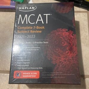 Kaplan MCAT 7-Book Review Set with Red Accents